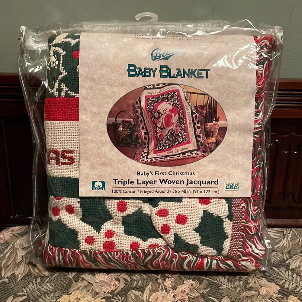 Beacon Baby’s First Christmas baby blanket.